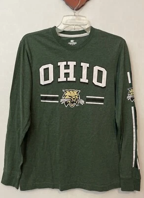 Colosseum Womens Small Green OHIO BOBCATS Long-Sleeved Football Tshirt! A6658 - Image 1 of 4