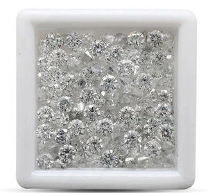 Diamante Natural 2.5 mm Corte Redondo 2 Piezas Lote Certificado DEF Color VVS/VS Claridad - Imagen 1 de 4
