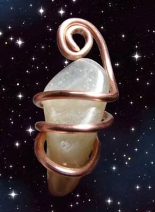 Real Crystals, Rainbow Moonstone Necklace, Crown Chakra Pendant, Empathy #10 - Picture 1 of 3