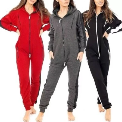 Playsuit Playsuit Damen schlicht 1Onesie Erwachsene Übergröße Frauen All in One Kapuze - Bild 1 von 2