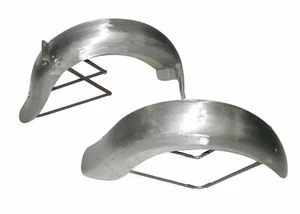 Rigid Frame Indian Chief Scout 101 Front Rear Mudguard Fender Set Raw Steel ECs - Picture 1 of 9