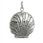 Clam Shell Locket - 925 Sterling Silver - Holds 2 Photos Beach Sea Nautical NEW