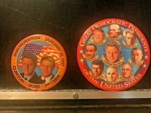 Clinton Gore 1997 2nd Term Inauguration & Great Democratic Presidents Buttons - Picture 1 of 6