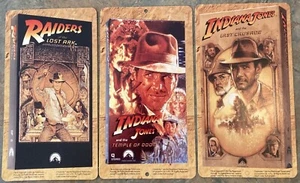 1991 McDonalds Indiana Jones VHS Release Countertop Store Display Signs-Set of 3 - Picture 1 of 2