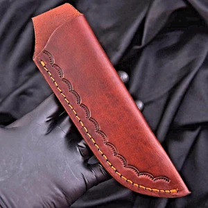 FUNDA DE CUERO DE VACA PURO HECHA A MANO PERSONALIZADA PARA CUCHILLO DE HOJA FIJA 1305 - Imagen 1 de 5
