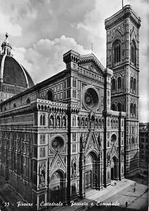 458) CARTOLINA FIRENZE CATTEDRALE FACCIATA E CAMPANILE - Picture 1 of 2