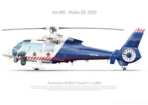 Aerospatiale AS365C VH-PVA VicPol 2001 - A3+ Profile Print - Foto 1 di 4