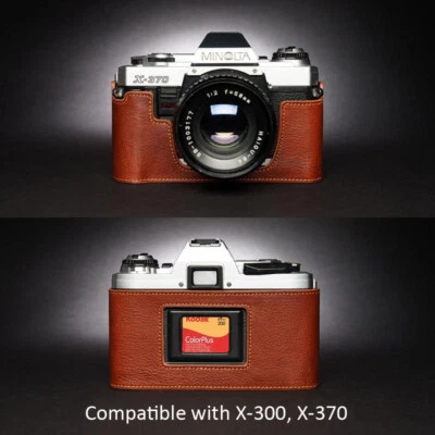 Funda protectora de cuero genuino para cámara Minolta X-370 X370 X-300 X300 Foto 1 de 4
