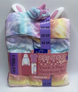 Girls Size XS (5/6) Saint Eve 3-Piece Sleep Set Pajamas Unicorn Sleepwear Pink - Picture 1 of 8