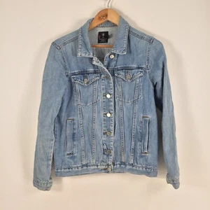 Volcom x Georgia may jagger womens denim jacket size 8 blue long sleeve 051262 - Picture 1 of 9