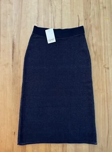 Neu Esprit Maxi Stiefel Strick Rock Mit 5% Kaschmir Gr. S Dunkelblau Meliert - Bild 1 von 2
