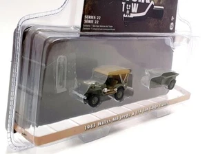 Greenlight 1/64 Scale 32220-A 1943 Willys MB Jeep & 1/4 Ton Cargo Trailer - Army - Picture 1 of 5