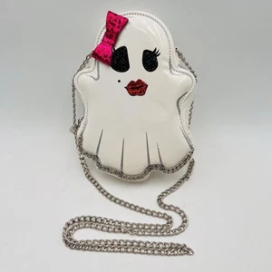 Betsey Johnson Umhängetasche Handtasche Tasche Halloween Geist Metallkette 8x6 Got It Haunt - Bild 1 von 9