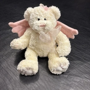 Mary Meyer 2000 Plush White Bear with Pink Angel Wings Teddy Bear 7" Bean Bag - Picture 1 of 8