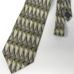 Corbata J. Garcia Detector de Metales Colección Quince Seda Patrón Verde Oliva - Imagen 1 de 4