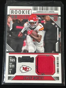 2024 Panini Contenders Xavier Worthy Kansas City Chiefs Rookie Patch - Picture 1 of 2