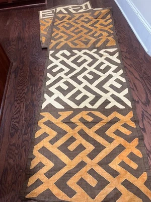 genuine 11 feet African (Congo) Kuba Raffia cloth fabric, natural woven handmade - Image 1 of 4