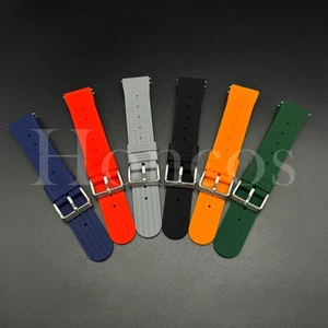 20 22 MM Waffle Rubber Silicone Watch Band Strap Quick Release Fits for Huawei - Picture 1 of 27