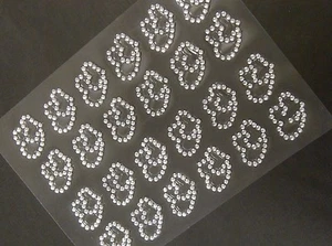 24 Coupled Hearts 15 x 17 mm Self Adhesive Clear Diamante Sticky rhinestone Gems - Picture 1 of 1