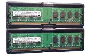 MEMORIE RAM SAMSUNG 4 GB (2 x 2 GB) DDR2 667 MHz - 1,8 V - DIMM SDRAM PC2 - Imagen 1 de 5