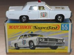 Matchbox Superfast No55d Mercury Police Car In Original Box Near Mint Date c1970