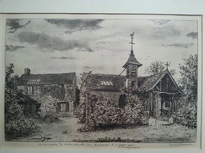 Original etching by Marcel Jacque " La maison de Théodore Rousseau" - Picture 1 of 12