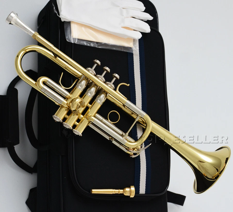 WTR-2000 High Grade C Key Trumpet Brass Lacquered HORN With Case  - Image 1 of 4