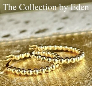 Essentials Earrings- 18K Gold Over Brass Ball Hoop with 1" Diameter - Picture 1 of 3