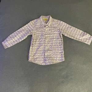 Roberta Roller Rabbit Girls Western Shirt 6 Lavender Purple Penguins Button Up - Picture 1 of 17
