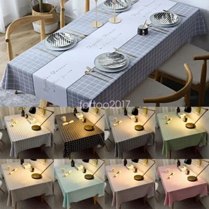 Wipeable Waterproof PVC Kitchen Table Cloth Oil-Proof Tablecloth Outdoor/Indoor - Picture 1 of 21