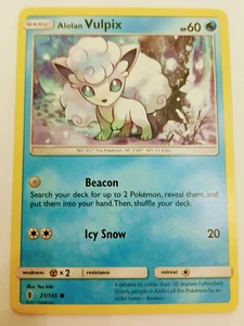 Alolan Vulpix 21/145 Pokemon 2017 Collectors Card - Picture 1 of 2