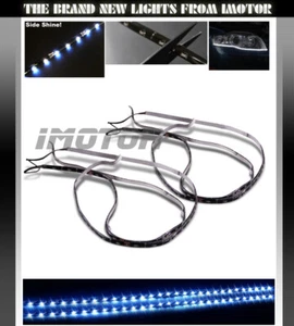 2 x Hi-Power 7000K White SMD LED Strip Headlights Fog Lights Cut-able DRL Bar - Picture 1 of 1