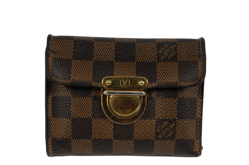 LOUIS VUITTON（LV） Louis Vuitton Portafoglio Donna Trif Portafoglio Lungo LV Damier Ebene Marrone Tan