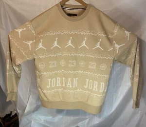 Herren Michael Jordon Jumpman Beige Fleece Sweatshirt - Größe L - Neu mit Etikett - Bild 1 von 14