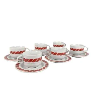 1970s Bob Van Allen Mikasa Japan NAUTILUS TERRACOTTA Mug Cup & Saucer Set of 6 - Picture 1 of 9