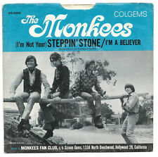 MONKEES-COLGEMS 1002 ROCK 45 RPM W/PS (I'M NOT YOUR) STEPPIN' STONE PS VG++45 M-