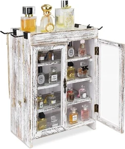 Ikee Design Small Wooden Countertop Storage Cabinet with Antique White - Picture 1 of 5