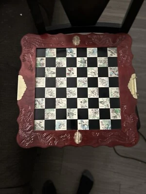 Vintage Japanese Jade Chess Board, With Chess Pieces - Image 1 of 2