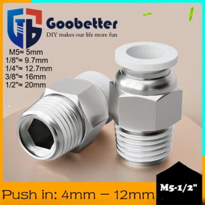 NPT Male Stud Metric Push in Fittings Full Range American Push Fit Studs 4-16mm - Picture 1 of 30