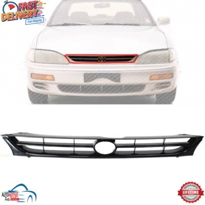 NEW FRONT GRILLE GRILL ASSEMBLY PAINTED BLACK PLASTIC FOR 1995-1996 TOYOTA CAMRY - Image 1 of 4