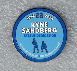 Chicago Cubs Ryne Sandberg Statue Dedication 40th Anniversary Sandberg Game Pin - Picture 1 of 2