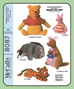 Animales de peluche Disney Winnie the POOH & Friends McCall's 8087 patrón artesanal de colección - Imagen 1 de 5