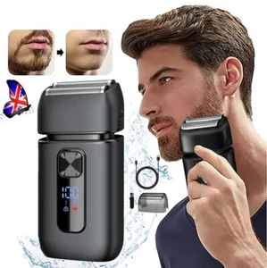 Afeitadora eléctrica para hombre afeitadora de papel de afeitar recortadora de barba inalámbrica USB recargable - Imagen 1 de 14