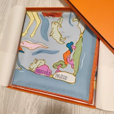Unused w/box HERMES Carre 90 Mille et Un Lapins Silk Scarf 90cm / US duty free - Image 1 of 4