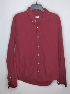 Camisa con botones Express para hombre manga larga roja lisa talla XL bolsillo - Imagen 1 de 3