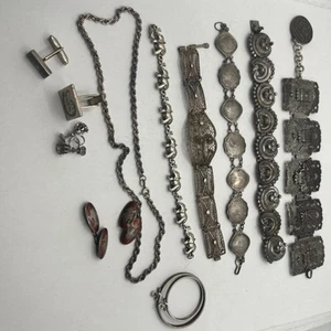 Vintage Sterling Silver Art Jewelry Bracelet, Mix Lot - Picture 1 of 12
