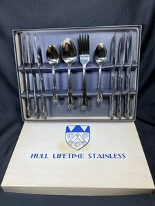 NOS LOTTO 24 SCAFO LIFETIME FLOREALE acciaio inox argenteria forchette cucchiai coltelli - Foto 1 di 22