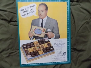 1955 PRINT AD PAGE AND SHAW CHOCOLATES OF THE YEAR BOB HOPE - Picture 1 of 1
