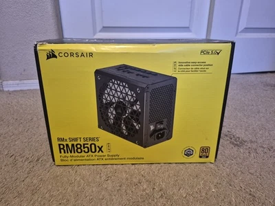 Fuente de alimentación Corsair RM850x Shift ATX, totalmente modular 80 Plus dorado, negro Foto 1 de 4