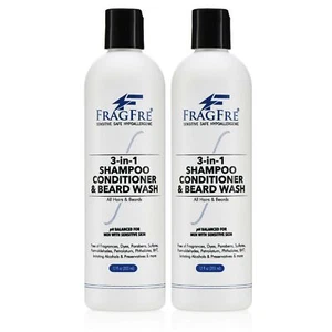 FRAGFRE 3 in 1 Shampoo Conditioner and Beard Wash for Men 12 oz (2-Pack Gift ... - Picture 1 of 9